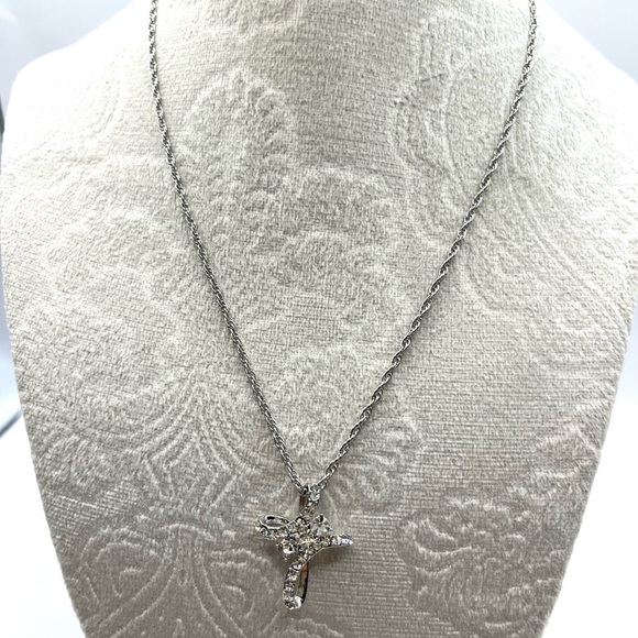 Charter Club Silver-Tone Cross CZ stones bright Religious Cross Christian - Picture 4 of 10